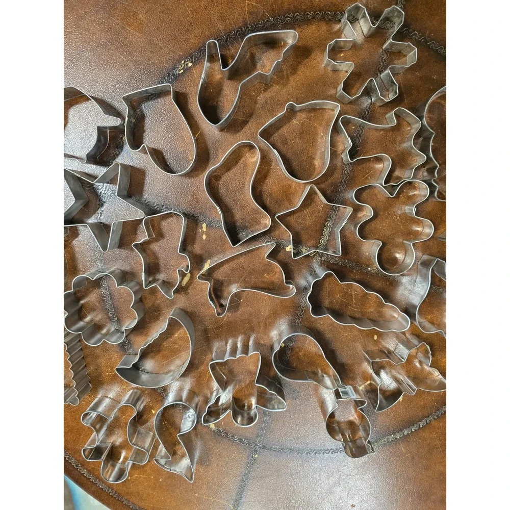 37 Metal Cookie Cutters, Various Sizes Shapes, 11 Mini, 26 Large, Homemade Cooki